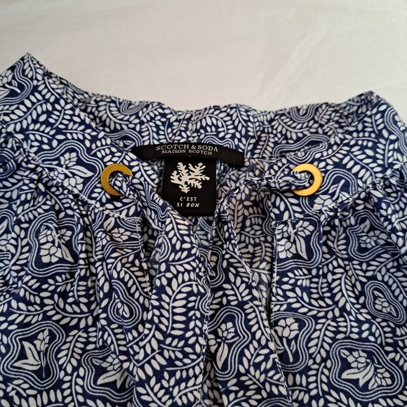 SCOTCH & SODA dress Sz SMALL long sleeves  ORGANIC COTTON light SUMMER BOHO CHIC - Picture 6 of 13